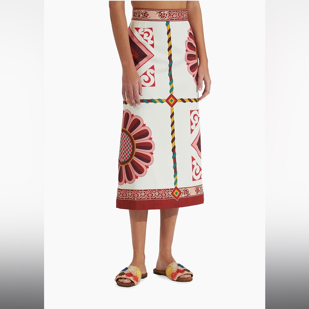 LA DoubleJ Baia Midi Skirt Macro Tiles